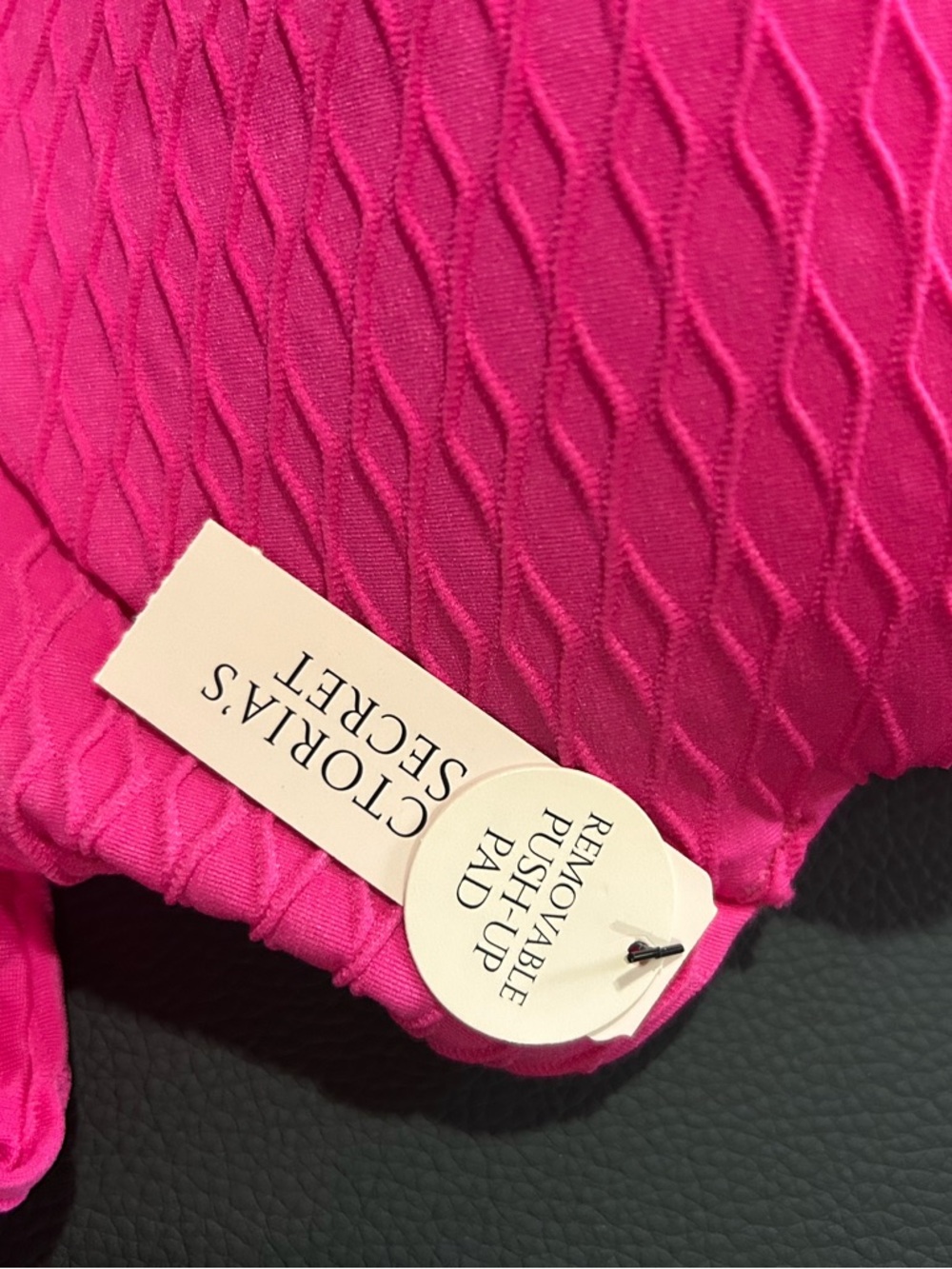 Victoria's Secret Vibrant Pink Textured Bikini Set 36C/Medium - Picture 5 of 7